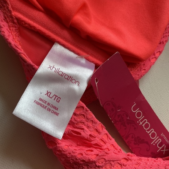 Xhilaration Coral bandeau halter bikini top ONLY, Size M, NWT - Picture 5 of 7